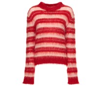 Gestreifter Stricksweater aus Mohairmischung