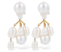 Orchid 1 pearl pendant earrings