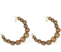 Amazzonia wood hoop earrings