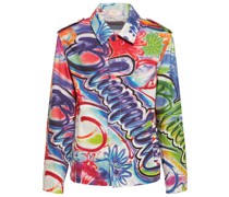 Overshirt aus Baumwolle mit Airbrush-Muster