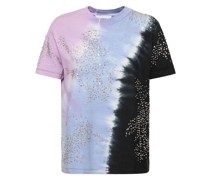 Tie dye cotton jersey t-shirt w/crystals