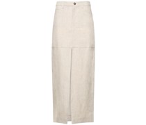 Tazz linen slit maxi skirt