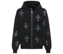 Hoodie aus Baumwolle „Rhinestone Dagger“