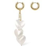 Asymmetrische Ohrringe „Ring & Hearts“