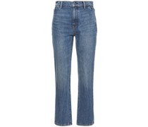 HOCHTAILLIERTE BAUMWOLLJEANS