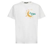 T-SHIRT AUS BAUMWOLLJERSEY MIT SONNENDRUCK