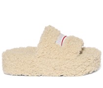 10mm hohe Mules aus Kunstshearling