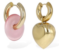 Asymmetrische Ohrringe „Heart & Disc“