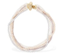 Mushroom charm collar necklace