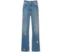 Jeans aus Baumwolldenim mit Stickerei