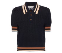 Retro-Polo-Pullover „Pointelle“