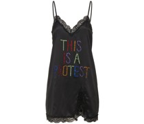 Satin-Slip-Kleid „Ashish This Is A Protest“