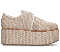 70mm hohe Wedge-Schuhe aus Canvas „Bilbao“