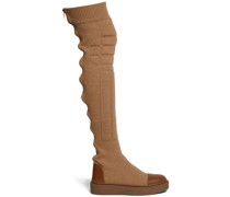 35mm hohe Overkneestiefel aus wolligem Strick
