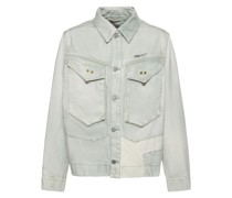 JACKE AUS BAUMWOLLDENIM MIT LOGODRUCK