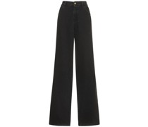 HOCHTAILLIERTE JEANS MIT WEITEM BEIN „HOTFIX“