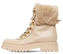 30MM HOHE STIEFEL AUS LEDER UND SHEARLING „ALASKA“