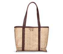 Mini Tote aus Rattan & Leder „Margot“