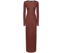 Caper knitted silk long sleeve dress