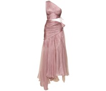 Langes Kleid aus Seidenmusselin „Cassis“