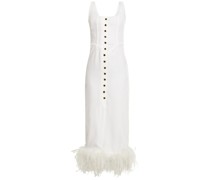 Midikleid aus Samt mit Federn