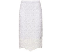 Cotton macramé lace midi skirt