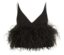 Crop-Top aus Krepp mit Federn „Poppy“