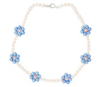 Perlenkette „Blue Daisy“