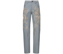 Mittelhohe Denimjeans mit Verzierung „Easton“