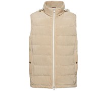 Padded leather vest