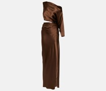 One-Shoulder-Robe aus Seide