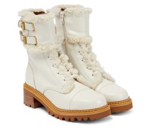 See By Chloe Schnuerstiefel Mallory aus Leder mit Shearling
