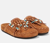 Slippers aus Veloursleder