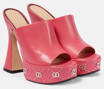 Gucci Plateau-Pantoletten GG aus Leder