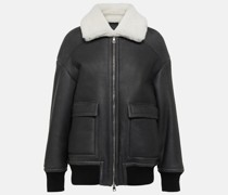 Bomberjacke aus Leder mit Shearling