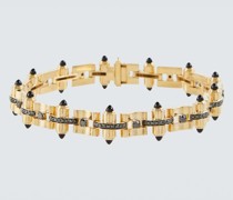 Armband Celeste aus 14kt Gelbgold mit Diamanten und Onyx