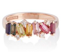 Suzanne Kalan Ring Rainbow aus 14kt Rosegold mit Edelsteinen