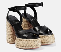 Christian Louboutin Plateausandalen Super Mariza aus Leder und Jute