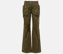 Mid-Rise Flared Cargo-Jeans