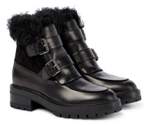 Aquazzura Ankle Boots Ryan aus Leder und Shearling