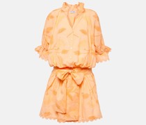 Bedrucktes Hemdblusenkleid aus Baumwolle