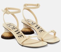 Loewe Sandalen Petal Brush Heel aus Leder