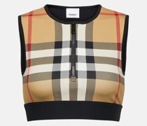 Cropped-Top  Check aus Jersey