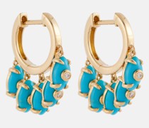 Sydney Evan Ohrringe aus 14kt Gelbgold mit Diamanten und Tuerkisen