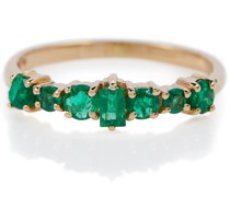 Ileana Makri Ring Rivulet Spread aus 18kt Gold mit Smaragden