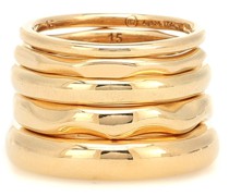 Set aus fünf vergoldeten Ringen