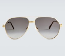 Cartier Eyewear Collection Aviator-Sonnenbrille aus Metall