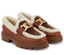 Tod's Loafers Kate aus Leder und Shearling