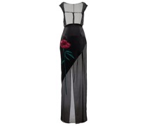 Besticktes Maxikleid aus Seide