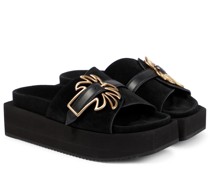 Palm Angels Plateausandalen aus Veloursleder